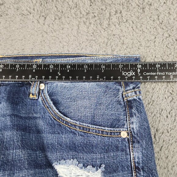 Kancan Jeans Women's Size 15/31 Distressed Ultra High Rise Straight Ankle Denim - Picture 4 of 10